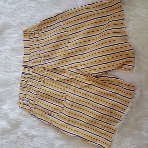 Vintage High Waisted Sasson Yellow Striped Jorts - Picture 4 of 6